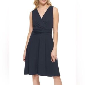 Tommy Hilfiger Silky Knit Sky Captain Blue Ribbed Dress NWT Size 8